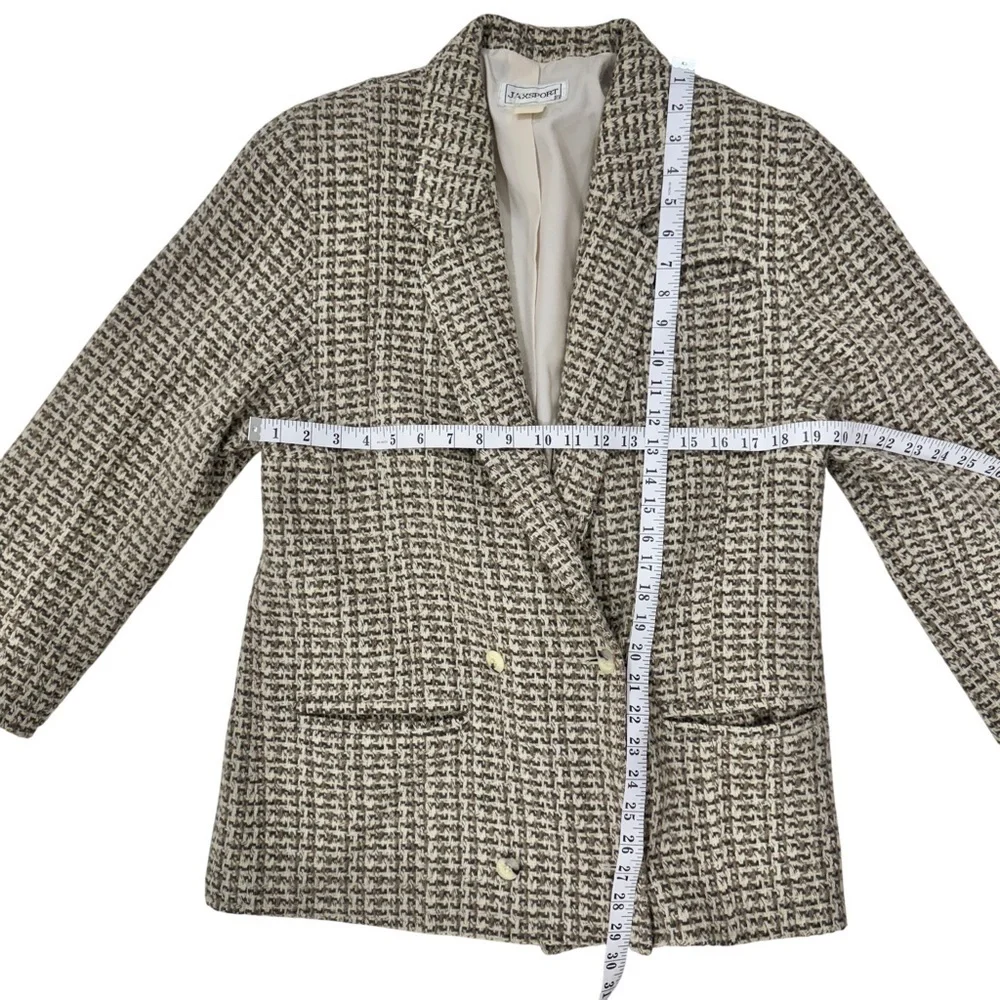 JAXSPORT TWEED BLAZER JACKET NEUTRAL PLAID WOMEN'S - Picture 5 of 6
